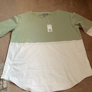 COS Mixed Media Tunic with Cotton Shirt Hem.